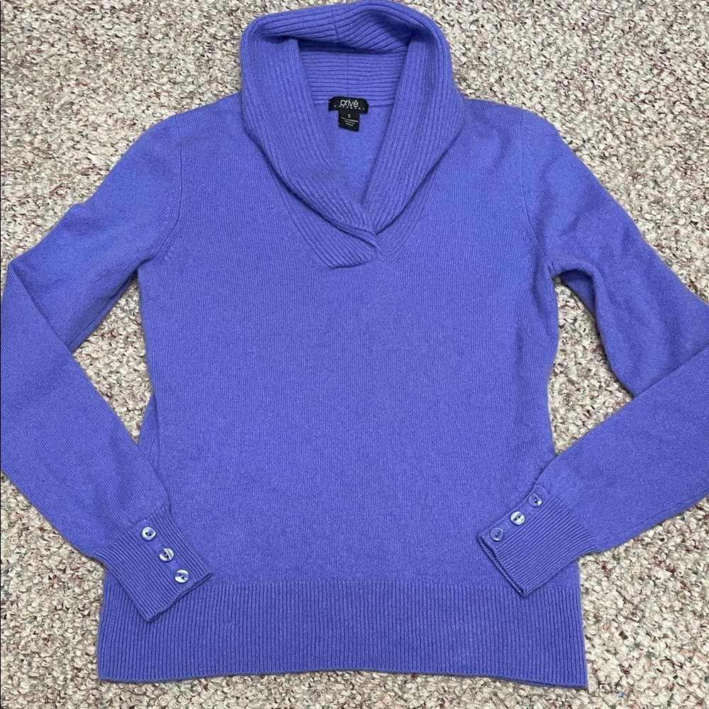 Prive 100% cashmere roll neck Women's Purple Sweater